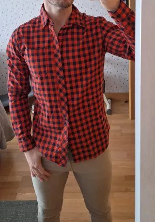 Camisa Jack & Jones cuadros rojo y negro