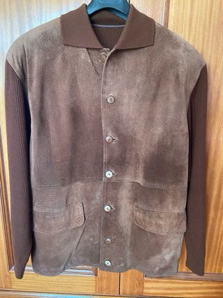 Chaqueta Elipse Piel y Lana Marrón T50