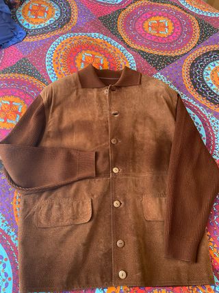 Chaqueta Elipse Piel y Lana Marrón T50