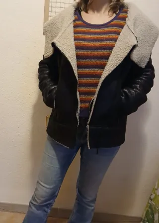 Chaqueta efecto piel borreguito