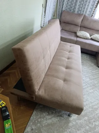 Sofá Cama Beige/Marrón
