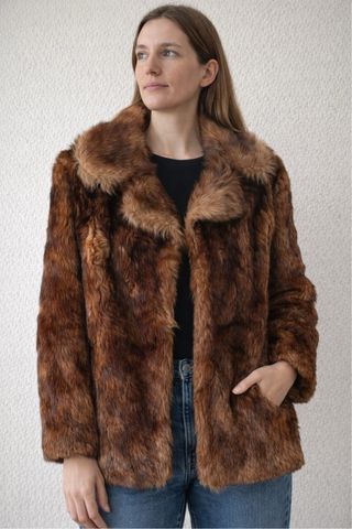 Abrigo de pelo vintage marrón