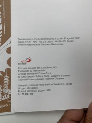 Asterix e Cleopatra - suppl. Il Giornalino 1998