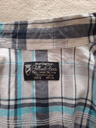 Camisa cuadros manga corta hombre