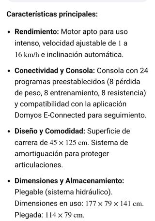 Cinta de Correr Domyos TC540 Casi Nueva,costo 750€