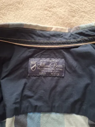 Camisa cuadros manga corta hombre