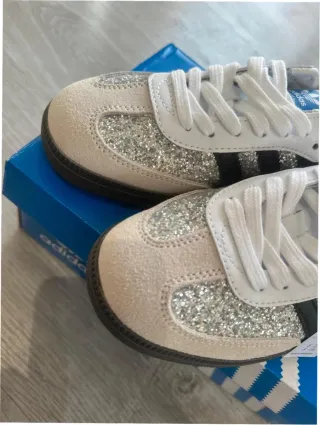 Adidas Samba Glitter Plata Talla 36