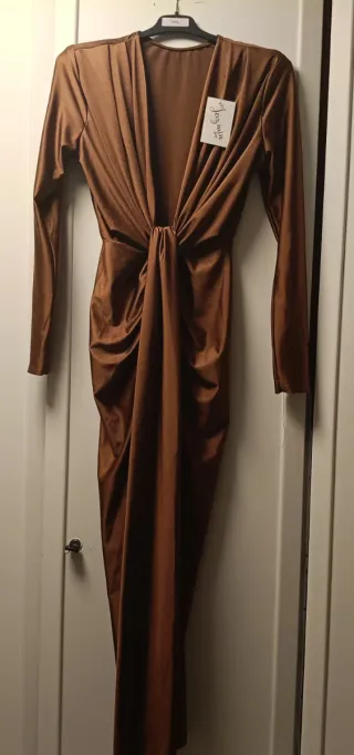 Vestido largo Jazmín marrón talla única