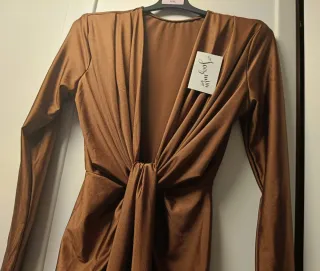 Vestido largo Jazmín marrón talla única