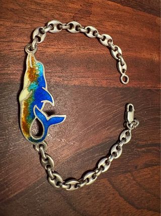 Bracciale vintage anni 70 con smalti