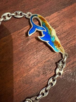 Bracciale vintage anni 70 con smalti