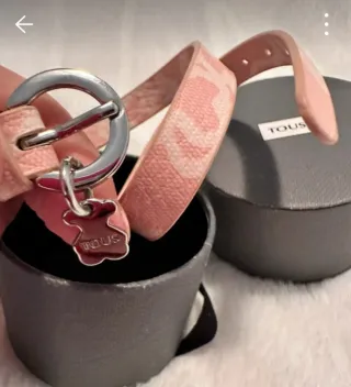 Pulsera Tous Oso Rosa y Plata