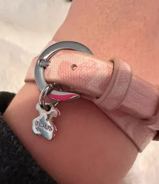 Pulsera Tous Oso Rosa y Plata