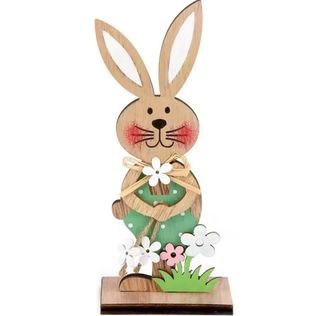Decorazione Pasqua coniglietti legno