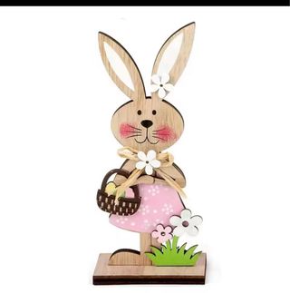 Decorazione Pasqua coniglietti legno