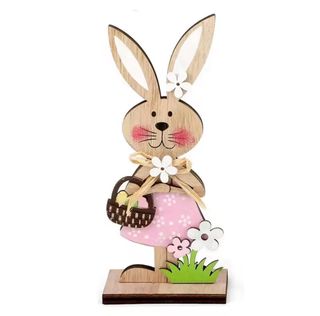 Decorazione Pasqua coniglietti legno