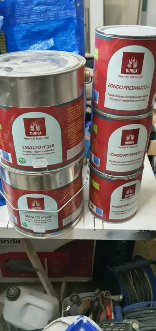 Lote 2 latas esmalte blanco y fondo blanco