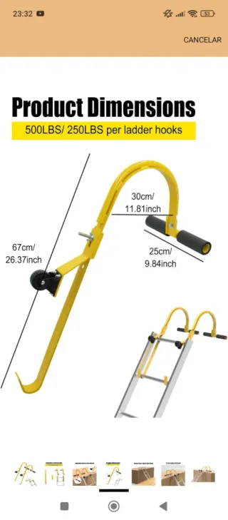 Ganchos para escaleras (2 unidades)