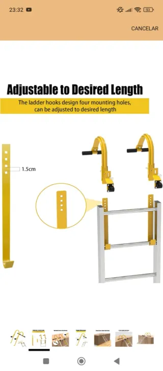 Ganchos para escaleras (2 unidades)