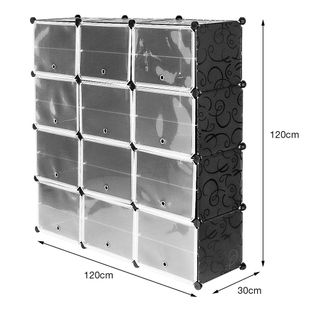 Organizador de Zapatos Modular Negro Transparente