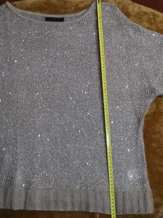 Jersey lentejuelas dorado y plateado. Talla L.