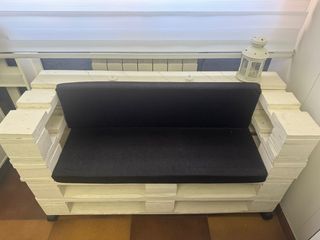 Sofá de Palets Blanco y Negro