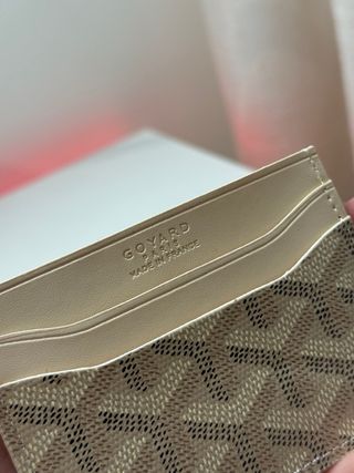 Porta cartões Goyard bege e preto
