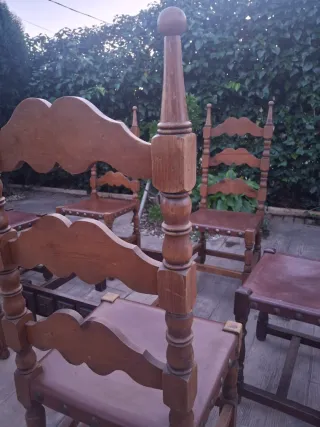 Sillas Castellanas Madera y Cuero