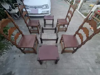 Sillas Castellanas Madera y Cuero