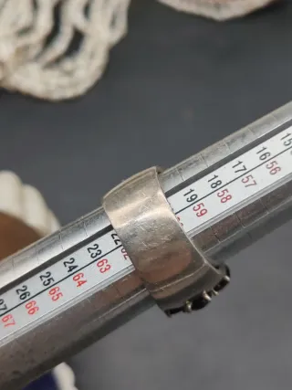 Anello Vintage Argento 925 Granati Naturali
