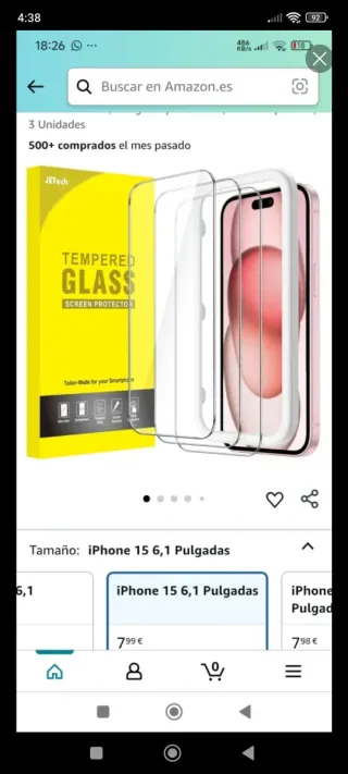 JETech Custodia per iPhone 15 6,1 Pollici