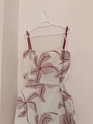 Vestido midi bordados estampado floral zara tallaL