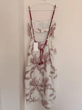 Vestido midi bordados estampado floral zara tallaL