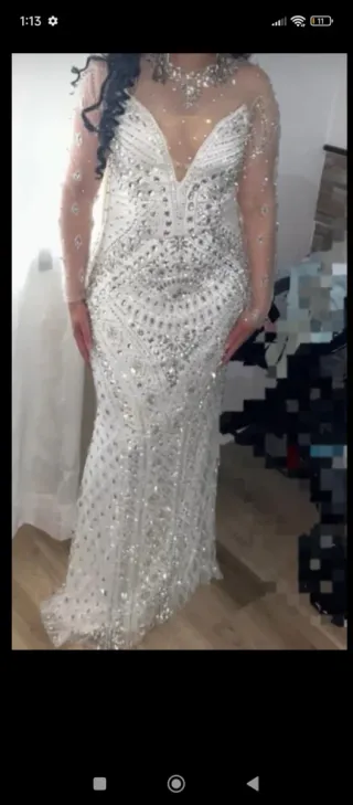 Vestido  boda gitana blanco tiene para sacar T40