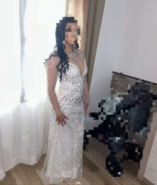 Vestido  boda gitana blanco tiene para sacar T40