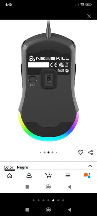 Mouse da Gaming Newskill EOS in nero e blu. Progettato per professionisti.