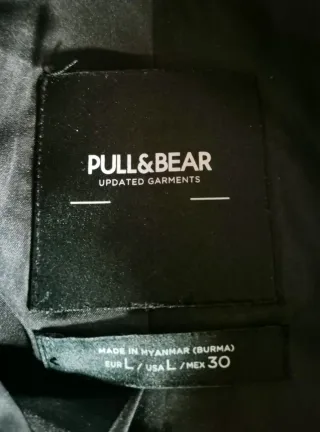 Chaleco largo acolchado Pull&Bear negro