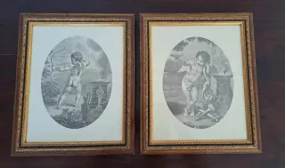 Pareja de cuadros Cupido