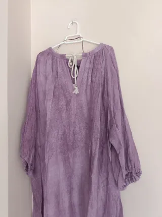 Vestido túnica morado talla única