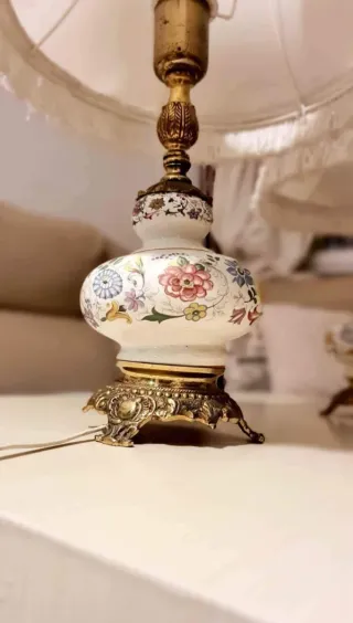 Pareja Lámparas Cerámica Vintage