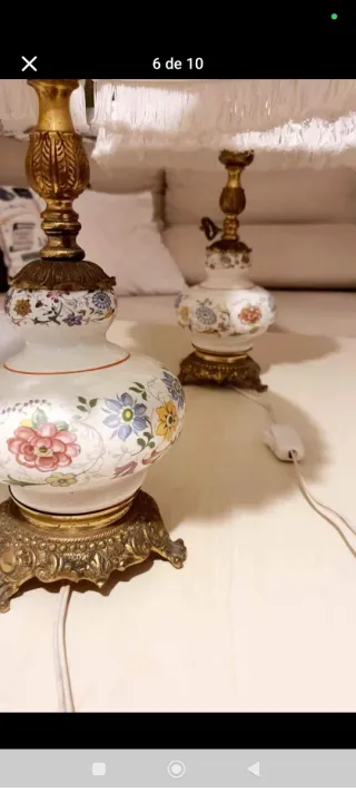 Pareja Lámparas Cerámica Vintage