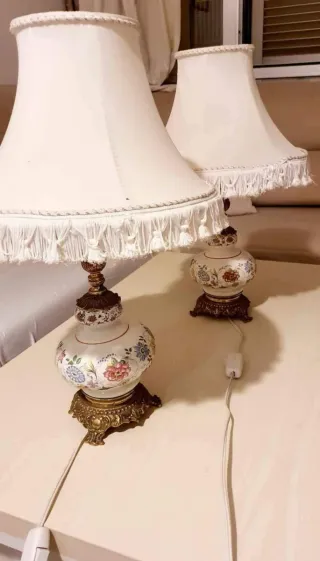 Pareja Lámparas Cerámica Vintage