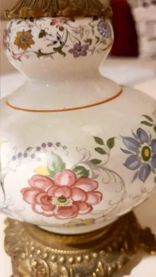 Pareja Lámparas Cerámica Vintage