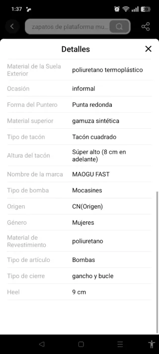 Zapatos de tacón informal 9 cm