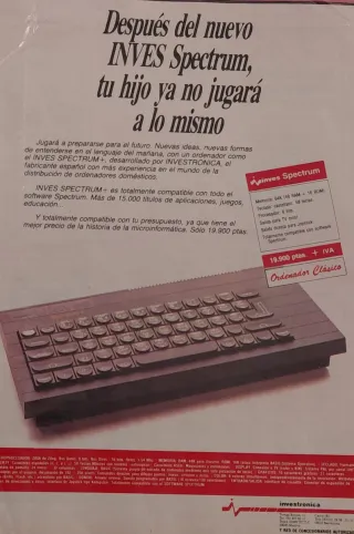 Publicidad antigua Inves Spectrum