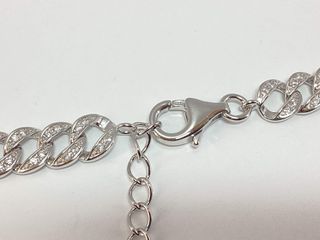 cadena plata 925mm con piedra con circonita 19.5cm