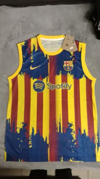 Canotta  FC Barcelona con pantaloncino con zip xl