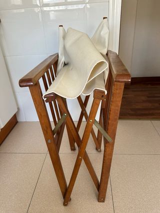 Silla plegable de madera y tela