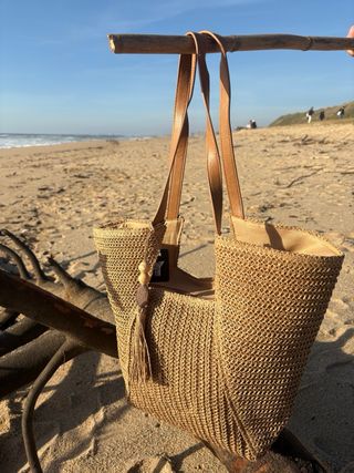 Mala de palhinha bege