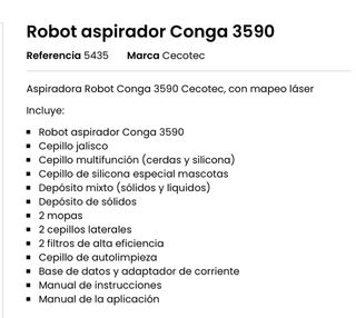 Robot Conga Cecotec Inteligente- Modelo 3590